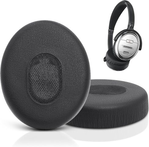 استبدال وسائد الأذن لسماعات الرأس Bose QuietComfort 3 على الأذن، وسائد الأذن GVOEARS لسماعات Bose QC3 OE1 مع جلد بروتين إسفنجي الذاكرة (أسود) in Kuwait