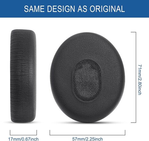 استبدال وسائد الأذن لسماعات الرأس Bose QuietComfort 3 على الأذن، وسائد الأذن GVOEARS لسماعات Bose QC3 OE1 مع جلد بروتين إسفنجي الذاكرة (أسود) in Kuwait