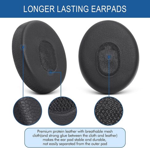 استبدال وسائد الأذن لسماعات الرأس Bose QuietComfort 3 على الأذن، وسائد الأذن GVOEARS لسماعات Bose QC3 OE1 مع جلد بروتين إسفنجي الذاكرة (أسود) in Kuwait