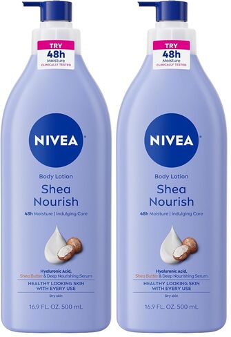 NIVEA Shea Nourish Body Lotion, Dry Skin Lotion with Shea Butter, 16.9 Fl Oz Pump Bottle in Saudi Arabia