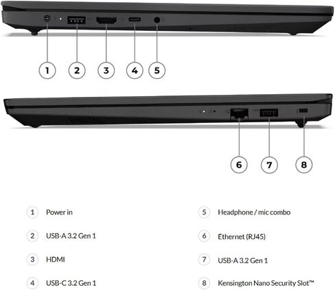 Lenovo V15 G4 Laptop, 15.6" FHD Screen, Windows 11 Pro, AMD Ryzen 5 7000 Series CPU, 16GB RAM, 512GB SSD, Privacy Webcam, Wi-Fi 6, RJ-45 Ethernet, Dolby Audio HD Speakers in Saudi Arabia