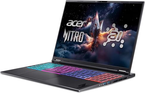 كمبيوتر محمول للألعاب acer Nitro 16S AI Copilot+ PC | معالج ايه ام دي رايزن ايه اي 9 365 | وحدة معالجة الرسومات للكمبيوتر المحمول NVIDIA GeForce RTX 5070 Ti | شاشة WQXGA IPS 180 هرتز مقاس 16 بوصة | 32 جيجابايت DDR5 | 2 تيرابايت Gen 4 SSD | Wi-Fi 6E | AN16 in Saudi Arabia