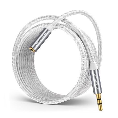 كابل تمديد سماعة الرأس 6.6 قدم، كابل تمديد 3.5 ملم ذكر إلى أنثى - 1/8 سلك صوت Aux موسع من النايلون المضفر للهواتف الذكية والأجهزة اللوحية ومشغل الوسائط in Kuwait