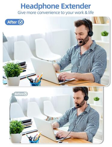 كابل تمديد سماعة الرأس 6.6 قدم، كابل تمديد 3.5 ملم ذكر إلى أنثى - 1/8 سلك صوت Aux موسع من النايلون المضفر للهواتف الذكية والأجهزة اللوحية ومشغل الوسائط in Kuwait