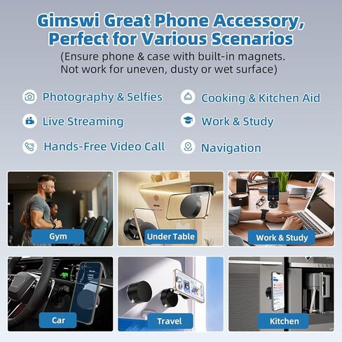 حامل هاتف مغناطيسي مفرغ مع حلقة معدنية متوافقة مع هواتف iPhone 17 وSamsung جميع الهواتف، حامل هاتف مغناطيسي عالمي قابل للطي لتركيب السيارة مع كوب شفط قوي in Kuwait
