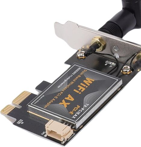 بطاقة EBTOOLS WiFi 6 Pcie، 1800 ميجابت في الثانية، محول شبكة لاسلكية لسطح المكتب لـ 10، 11، OFDMA، MU MIMO، نطاق مزدوج 2.4G 5G، هوائيان خارجيان متعدد الاتجاهات 8dbi، تشفير Wpa3 in Kuwait