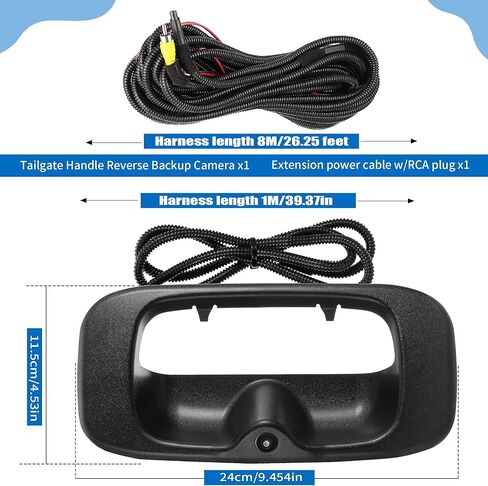Tailgate Handle Backup Camera Fit for Chevy Silverado GMC Sierra 1500 2500 3500 HD 1999-2007 Classic Tailgate Reversing Rear View Park Assist Camera RCA Plug Replaces 15228539 in Kuwait