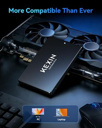 KEXIN SSD 128GB SATA III محرك الحالة الصلبة الداخلي 2.5 بوصة SSD داخلي 128 جيجا حتى 450 ميجابايت/ثانية SATA 3.0 محرك داخلي ثلاثي الأبعاد NAND Flash داخلي SSD لتخزين الكمبيوتر المحمول وترقيته in Kuwait