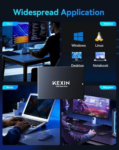 KEXIN SSD 128GB SATA III محرك الحالة الصلبة الداخلي 2.5 بوصة SSD داخلي 128 جيجا حتى 450 ميجابايت/ثانية SATA 3.0 محرك داخلي ثلاثي الأبعاد NAND Flash داخلي SSD لتخزين الكمبيوتر المحمول وترقيته in Kuwait