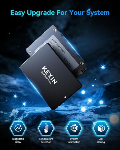 KEXIN SSD 128GB SATA III محرك الحالة الصلبة الداخلي 2.5 بوصة SSD داخلي 128 جيجا حتى 450 ميجابايت/ثانية SATA 3.0 محرك داخلي ثلاثي الأبعاد NAND Flash داخلي SSD لتخزين الكمبيوتر المحمول وترقيته in Kuwait