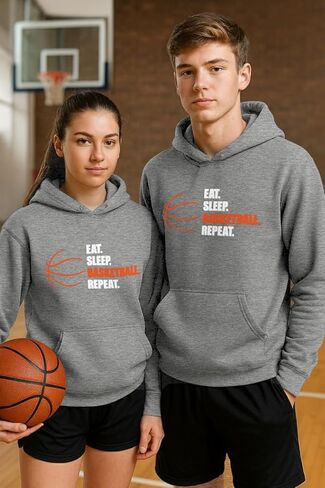 Tstars Basketball Hoodie for Men - Eat Sleep Ball Repeat Pullover - Gift for Coaches, Players, and Fans in Saudi Arabia