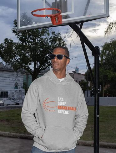 Tstars Basketball Hoodie for Men - Eat Sleep Ball Repeat Pullover - Gift for Coaches, Players, and Fans in Saudi Arabia