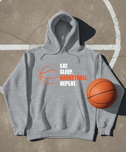 Tstars Basketball Hoodie for Men - Eat Sleep Ball Repeat Pullover - Gift for Coaches, Players, and Fans in Saudi Arabia