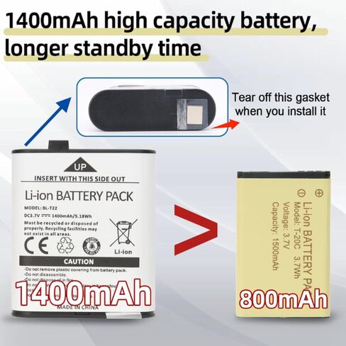 Walkie Talkies Long Range for Adults, Rechargeable Walkie Talkie Baofeng F22 FRS Radio Waki Taki Family Walkie-Talkie with 1400 mAh Battery USB Charger LED Flashlight VOX for Camping Hunting(2 Pack) in Saudi Arabia