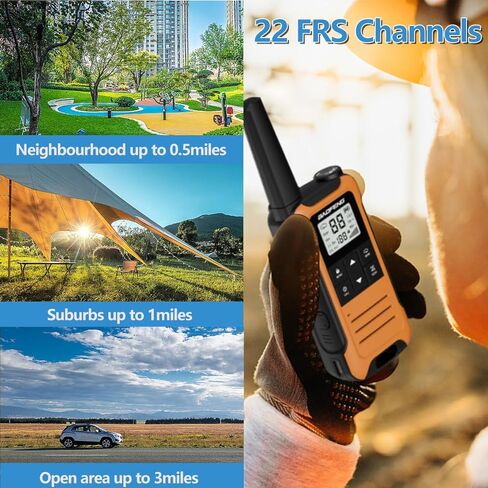 Walkie Talkies Long Range for Adults, Rechargeable Walkie Talkie Baofeng F22 FRS Radio Waki Taki Family Walkie-Talkie with 1400 mAh Battery USB Charger LED Flashlight VOX for Camping Hunting(2 Pack) in Saudi Arabia