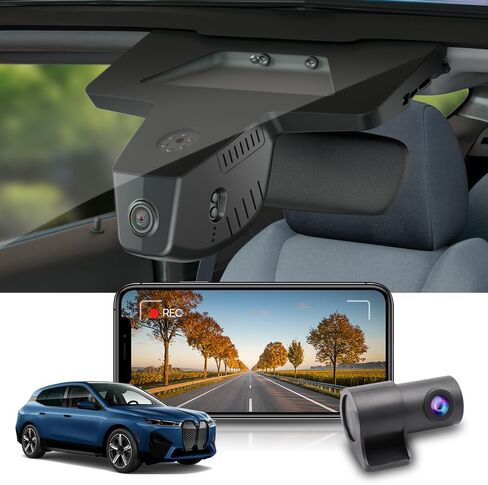 كاميرا Fitcamx الأمامية 4K+الخلفية 1080P تتكيف مع BMW iX 2022-2026 (HD2-2228، غطاء أطول)، مظهر مصنع OEM، فيديو عالي الدقة بقناتين، WiFi & APP، تسجيل حلقة، مستشعر الجاذبية، سهل الاستخدام، بطاقة 128 جيجابايت in Saudi Arabia