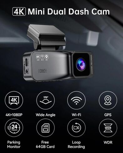 Osmo Dashcam Pro 4k Original - موديل 2025 الجديد والمحسن (WiFi+GPS+64GB) in Kuwait