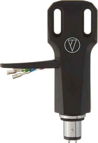 خرطوشة القرص الدوار ذات المغناطيس المتحرك المزدوج AT-VM95SH من Audio-Technica باللون البني وغطاء الرأس العالمي للقرص الدوار AT-HS6BK، أسود in Kuwait