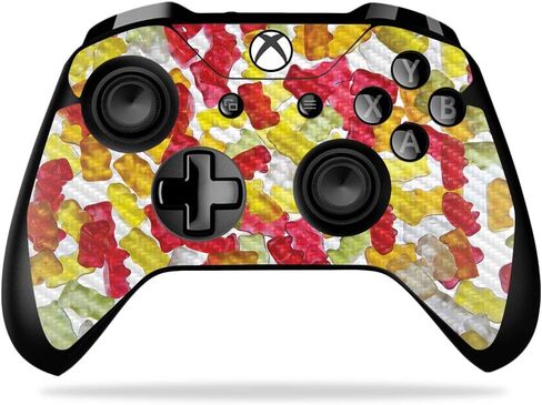 MightySkins Carbon Fiber Skin for Microsoft Xbox One X Controller - Rainbow Pineapples | Protective, Durable Textured Carbon Fiber Finish | Easy to Apply, Remove, and Change Styles | Made in The USA in Saudi Arabia