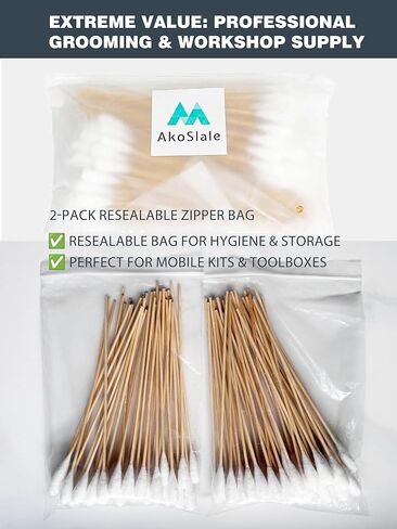 Large Cotton Swabs for Dog Ear Cleaning, 100PCS, 7 Inch Bamboo Cotton Swabs – Extra Long, Biodegradable & Safe Ear Care Swabs for Pets, Grooming, and Wax Removal in Saudi Arabia