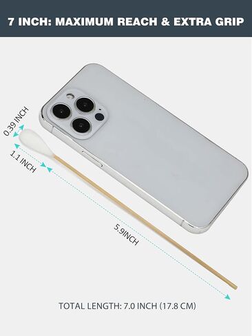 Large Cotton Swabs for Dog Ear Cleaning, 100PCS, 7 Inch Bamboo Cotton Swabs – Extra Long, Biodegradable & Safe Ear Care Swabs for Pets, Grooming, and Wax Removal in Saudi Arabia