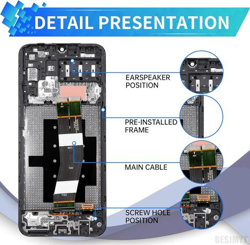 استبدال شاشة Samsung Galaxy A14 مع إطار شاشة LCD تعمل باللمس محول رقمي تجميع كامل زجاج إصلاح مع مجموعة أدوات إصلاح SM-A145F (A145F A145M) in Kuwait