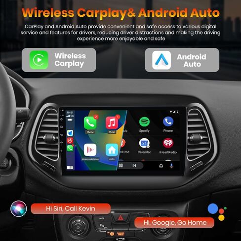 ستيريو سيارة AWESAFE Android 13 لسيارة Jeep Compass 2017 2018 2019 2020، راديو بشاشة لمس 10 بوصات لسيارة Jeep Compass مع CarPlay اللاسلكي وAndroid Auto، نظام تحديد المواقع العالمي WiFi AM FM - 2GB+64GB in Kuwait