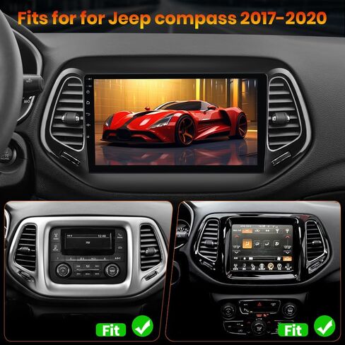 ستيريو سيارة AWESAFE Android 13 لسيارة Jeep Compass 2017 2018 2019 2020، راديو بشاشة لمس 10 بوصات لسيارة Jeep Compass مع CarPlay اللاسلكي وAndroid Auto، نظام تحديد المواقع العالمي WiFi AM FM - 2GB+64GB in Kuwait