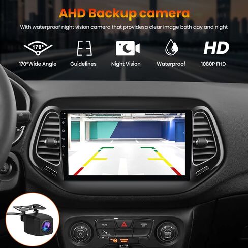 ستيريو سيارة AWESAFE Android 13 لسيارة Jeep Compass 2017 2018 2019 2020، راديو بشاشة لمس 10 بوصات لسيارة Jeep Compass مع CarPlay اللاسلكي وAndroid Auto، نظام تحديد المواقع العالمي WiFi AM FM - 2GB+64GB in Kuwait