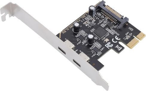 بطاقة توسيع Gugxiom PCI E إلى النوع C، بطاقة توسيع USB 3.2 Gen1 2 منفذ محول داخلي PCI Express بسرعة 5 جيجابت في الثانية، محول التحكم Asm1042، يدعم x1 x4 x8 x16 in Kuwait