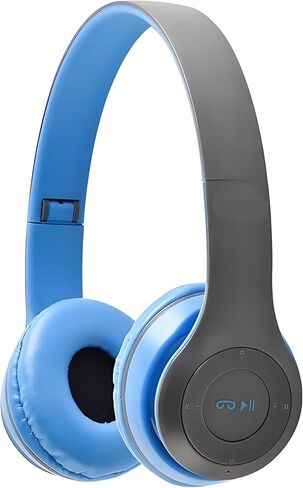 سماعات رأس هجينة بخاصية إلغاء الضوضاء، بلوتوث لاسلكي، ميكروفون، صوت جهير عميق، وسادات أذن ناعمة، شحن سريع، أوضاع شفافة باللون الأزرق in Kuwait