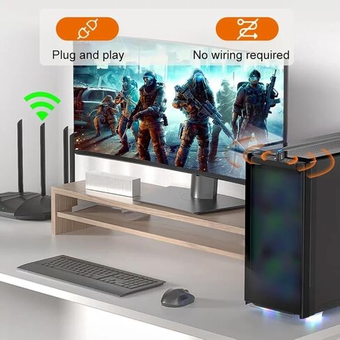 بطاقة شبكة USB صغيرة WiFi 6، AX286 286Mbps 802.11ax Dongle USB 2.4 جيجا هرتز Wi-Fi LAN محول سائق مجاني للكمبيوتر المحمول Windows 7 10 11 in Kuwait