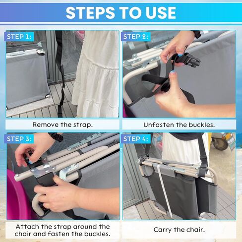 5Pcs Carrying Strap for Folding Chairs, Adjustable Shoulder Straps Beach Chair Straps for Carrying Ideal for Yoga Mats, Camping and Outdoor Activities (Black, 5 Pcs) in Saudi Arabia