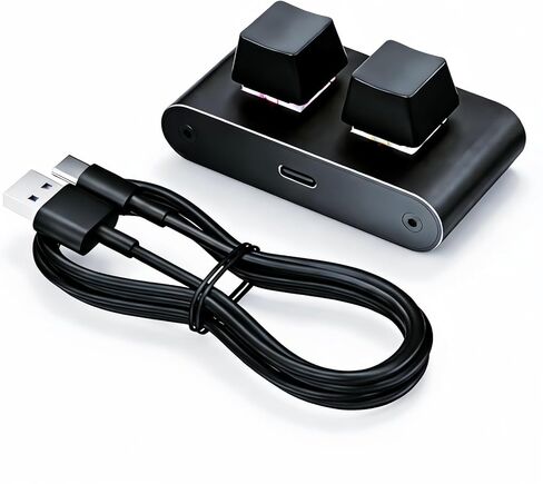 Pomya 2 Key Keyboard, 2 Fully Programmable Keys, Red Switch Mechanical Keyboard, Mini USB Wired Keypad for Works or Games in Saudi Arabia