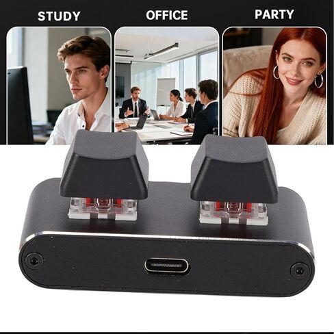 Pomya 2 Key Keyboard, 2 Fully Programmable Keys, Red Switch Mechanical Keyboard, Mini USB Wired Keypad for Works or Games in Saudi Arabia