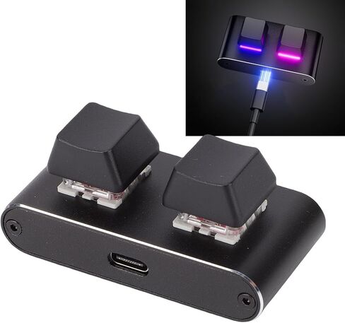 Pomya 2 Key Keyboard, 2 Fully Programmable Keys, Red Switch Mechanical Keyboard, Mini USB Wired Keypad for Works or Games in Saudi Arabia