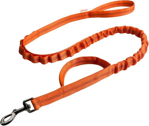 Reflective Heavy Duty Bungee Dog Leash 4FT to 5FT Adjustable Shock Absorbing Leash with Double Padded Handle & 360° No Tangle Metal Clasp for Small Medium Large Dogs (Olive Green) in Saudi Arabia