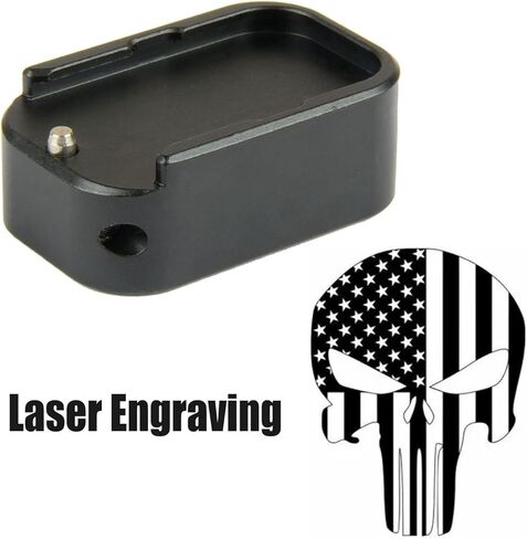 TACFUN Engraving Weighted Magazine Base Plate Compatible with Glock 9mm/.40 Silver in Saudi Arabia