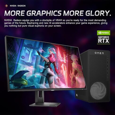 سطح المكتب HP OMEN 16L للألعاب، AMD Ryzen 7 8700F (Beats Intel i7-14700F)، NVIDIA RTX 5060، ذاكرة الوصول العشوائي DDR5 سعة 16 جيجابايت، 1 تيرابايت SSD، W11H، محطة عمل إنتاج الموسيقى، حزمة مع Thunderobot KG3089R Gaming KB in Saudi Arabia