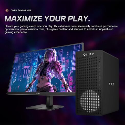 سطح المكتب HP OMEN 16L للألعاب، AMD Ryzen 7 8700F (Beats Intel i7-14700F)، NVIDIA RTX 5060، ذاكرة الوصول العشوائي DDR5 سعة 16 جيجابايت، 1 تيرابايت SSD، W11H، محطة عمل إنتاج الموسيقى، حزمة مع Thunderobot KG3089R Gaming KB in Saudi Arabia