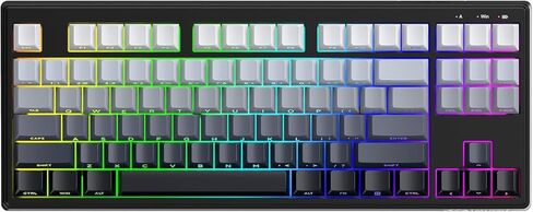 M87V2 Wireless Keyboard, Low Profile Quiet Typing Membrane Gaming Keyboard with 80% TKL Layout Side Printed Keys, RGB Backlit, USB C Rechargeable,87 Keys PBT Keycap for Windows PC,Mac,Linux-Blackberry in Kuwait