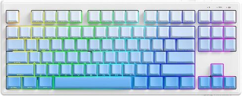 M87V2 Wireless Keyboard, Low Profile Quiet Typing Membrane Gaming Keyboard with 80% TKL Layout Side Printed Keys, RGB Backlit, USB C Rechargeable,87 Keys PBT Keycap for Windows PC,Mac,Linux-Blackberry in Kuwait