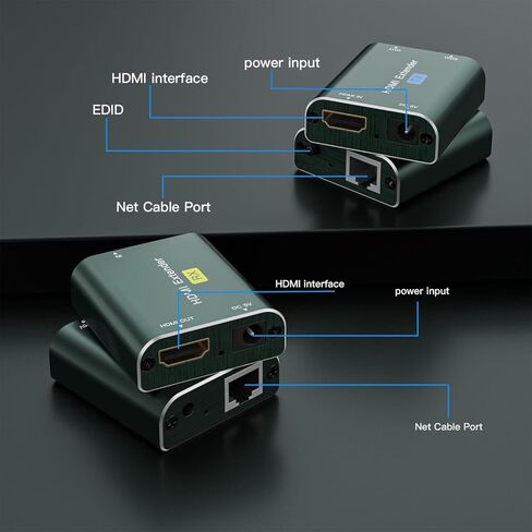 HDMI Extender, 196ft HDMI Extension Adapter 1080P@60Hz, HDMI Over Ethernet Transmitter and Receiver in Saudi Arabia
