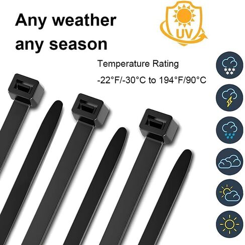 100Pcs Heavy Duty Industrial Zip Toes, Tie Wraps, Zip Toes Tie Straps For Garden Plant Secure Vine, Home, Office Use (Black, 150x3mm) in Saudi Arabia