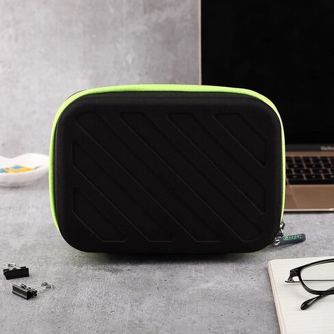 Portable Pouch For Electronic Accessories Usb Cables, Power Bank, Battery, Portable Hard Drive, Sd Memory Card, Earphones, Travel Gadgets Travel Friendly Case(Black&Green) in Saudi Arabia