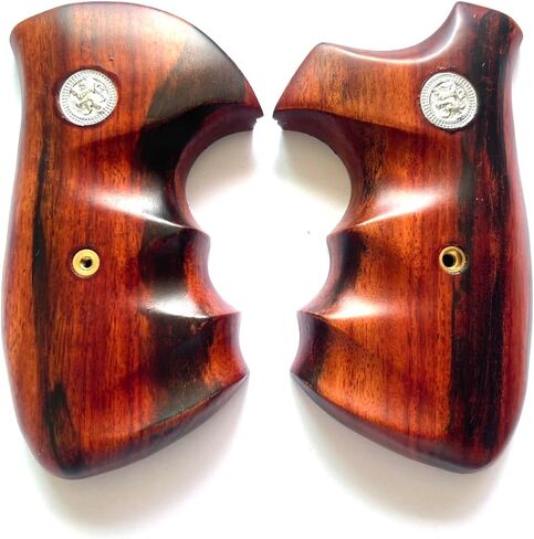 Hardwood Handgun Grips Compatible with Smith and Wesson K/L Frame Square Butt Revolvers Finger Groove Design Deluxe Classic Handmade Craft Handcraft Smooth in Kuwait