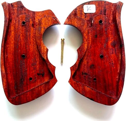Hardwood Handgun Grips Compatible with Smith and Wesson K/L Frame Square Butt Revolvers Finger Groove Design Deluxe Classic Handmade Craft Handcraft Smooth in Kuwait