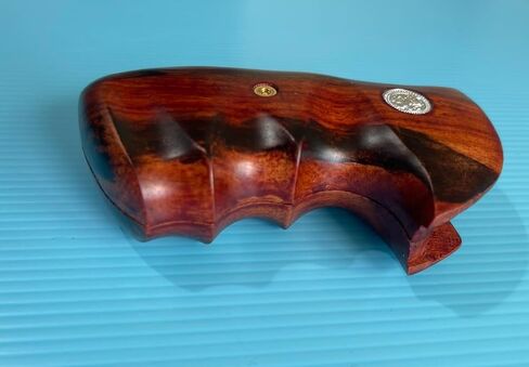 Hardwood Handgun Grips Compatible with Smith and Wesson K/L Frame Square Butt Revolvers Finger Groove Design Deluxe Classic Handmade Craft Handcraft Smooth in Kuwait