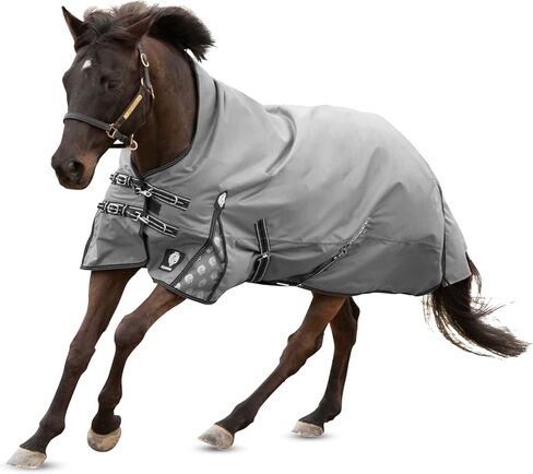 Equinavia Arktis Extended Neck Light Weight Turnout Blanket 100g - Charcoal Gray - 78 in in Saudi Arabia
