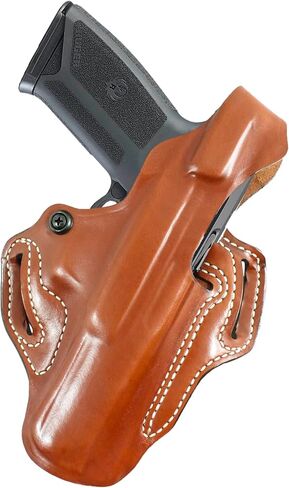 حافظة منزلق صغيرة من Desantis Thumb Break، خارج حافظة مسدس حزام الخصر، تناسب RUGER-57 مع رؤية RED DOT، RUGER-57 بدون رؤية RED DOT، جهاز شد قابل للتعديل، رسم باليد اليمنى، أسمر ضارب للصفرة in Saudi Arabia